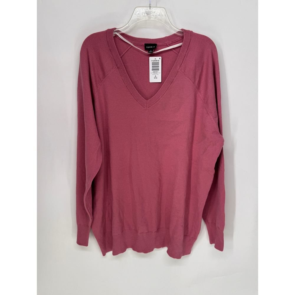 Torrid Pullover Womens 2X Mesa Rose NWT Everyday Soft V-Neck Raglan Sleeve